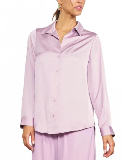 Skies Are Blue Beckett Ii V-neck Button Down In Dusty Lilac In Purple