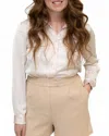 Skies Are Blue Beckett Satin Button Down In Shimmering Oatmeal In Multi