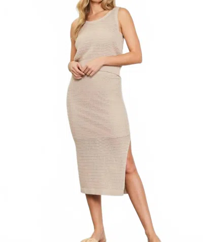 Skies Are Blue Bellagio Crochet Skirt In Taupe In Neutral