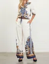 Skies Are Blue Blythe Pant In Cream/ Mustard/ Navy