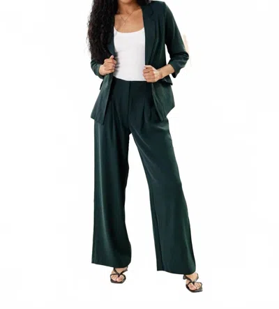 Skies Are Blue Bond Street Wide Leg Trouser Pants In Dark Green