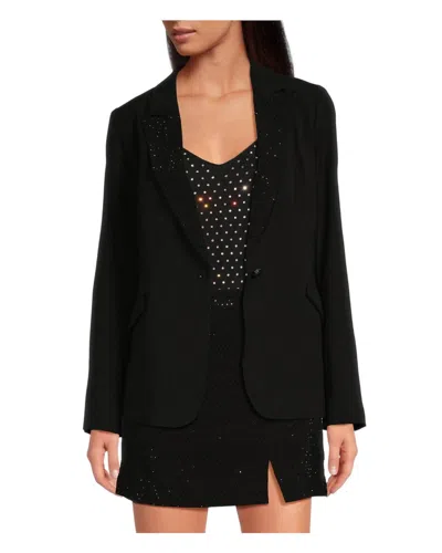 Skies Are Blue Button Front Blazer In Black