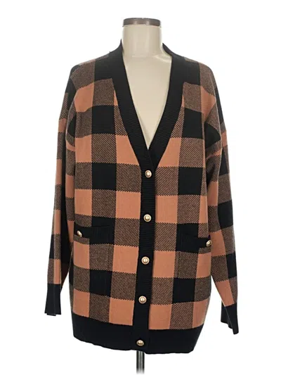 Pre-owned Skies Are Blue Cardigan Sweater In Brown