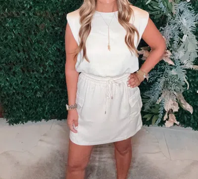 Skies Are Blue Cargo Dress In Oatmeal In White