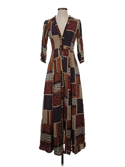 Pre-owned Skies Are Blue Casual Dress In Brown