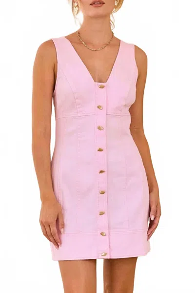 Skies Are Blue Chelsea Sleeveless Button-front Mini Dress In Pink