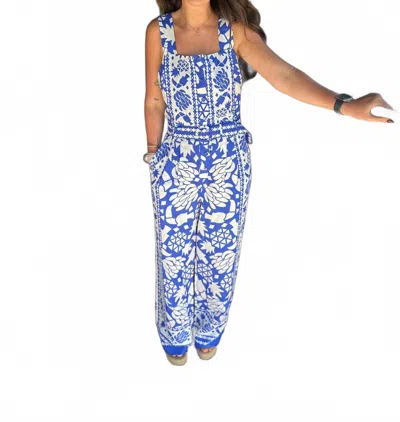 Skies Are Blue Dee Jumpsuit In Cobalt In Blue