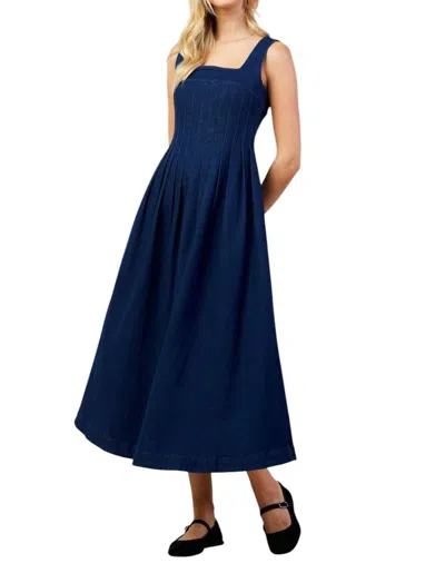 Skies Are Blue Denim Maxi Dress In Indigo In Multi