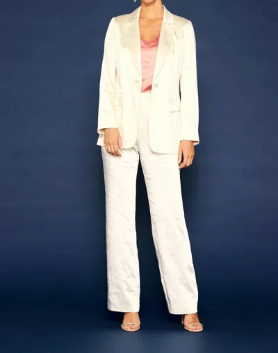 Skies Are Blue Dull Satin Pants In Cream