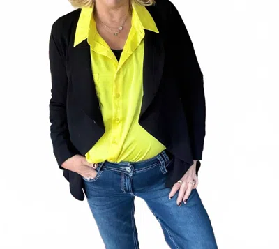 Skies Are Blue Effortlessly Iconic Button Down Top - Plus In Lime Yellow