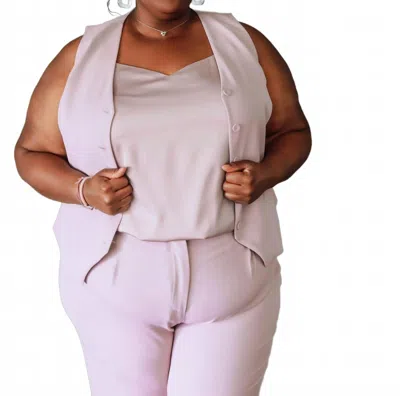 Skies Are Blue Elara Vest - Plus In Lavender In Pink