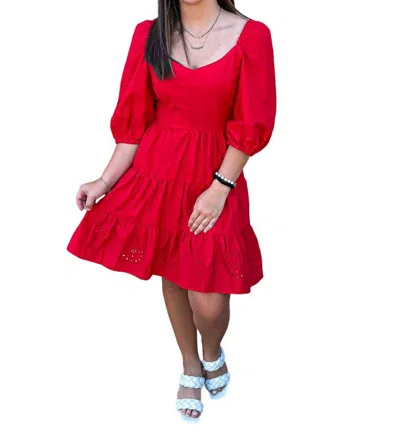 Skies Are Blue Entirely Yours Dress In Fiery Red