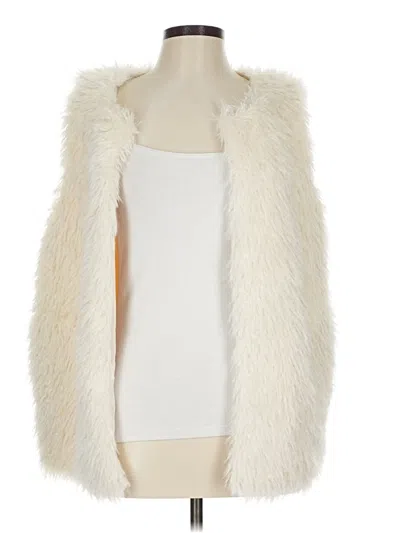 Pre-owned Skies Are Blue Faux Fur Vest In White