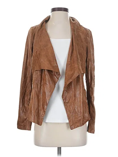 Pre-owned Skies Are Blue Faux Leather Jacket In Brown