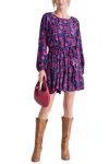 Skies Are Blue Flare Bottom Dress In Grape Red In Multi