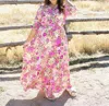 Skies Are Blue Flora Maxi Dress In Pink In Pink