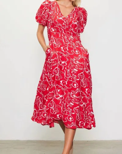SKIES ARE BLUE FLORAL DRESS - PLUS IN RED