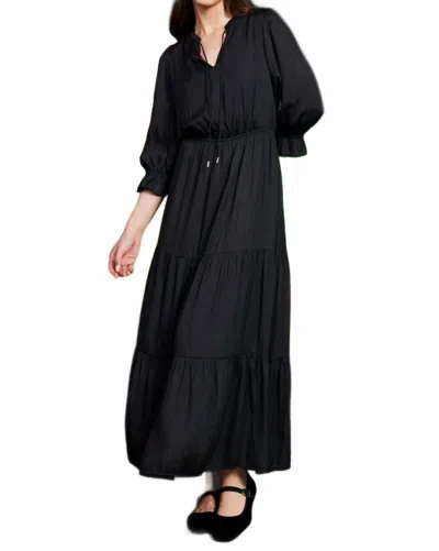 Skies Are Blue Georgia Ruffle Tiered Maxi Dress In Black