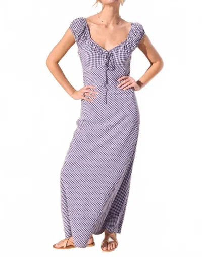Skies Are Blue Gingham Maxi Dress With Front Tie In Red In Purple