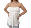 Skies Are Blue Gwendolyn Embroidered Tank Top In White In White