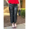 Skies Are Blue Hunter Faux Leather Wide Leg Pants In Black In Black