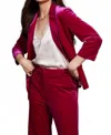 Skies Are Blue Iris Velvet Blazer In Magenta In Pink
