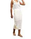 Skies Are Blue Lemon Applique Midi Crochet Skirt In White In White