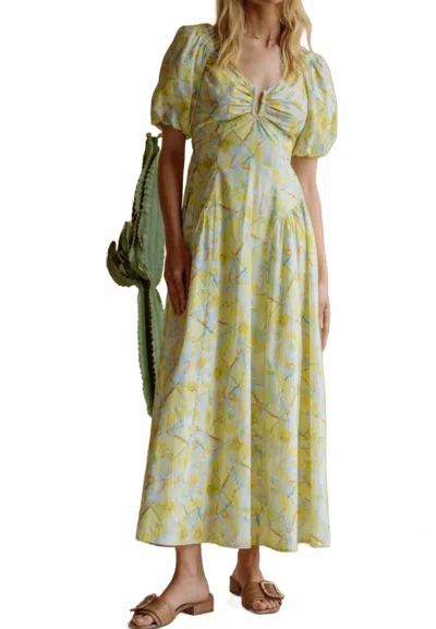 Skies Are Blue Lila Tropical Maxi Dress In Yellow