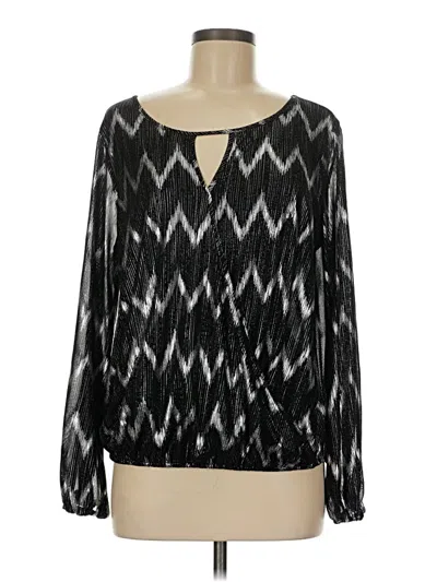 Pre-owned Skies Are Blue Long Sleeve Blouse In Black