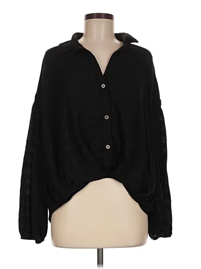 Pre-owned Skies Are Blue Long Sleeve Blouse In Black