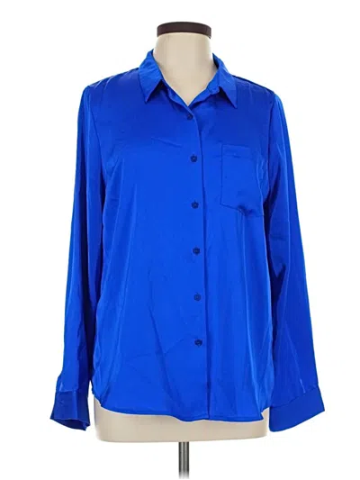 Pre-owned Skies Are Blue Long Sleeve Blouse In Blue