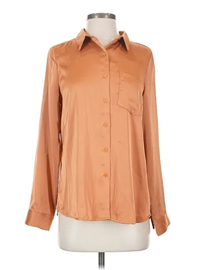Skies Are Blue Long Sleeve Blouse In Brown