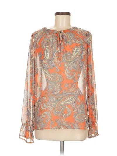 Pre-owned Skies Are Blue Long Sleeve Blouse In Orange