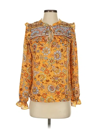 Pre-owned Skies Are Blue Long Sleeve Blouse In Yellow