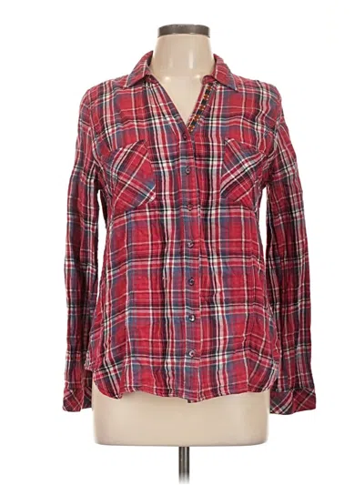 Pre-owned Skies Are Blue Long Sleeve Button Down Shirt In Red