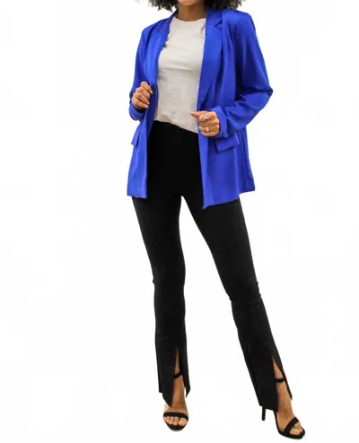 Skies Are Blue Long Sleeve Collared Blazer In Blue