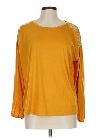 Pre-owned Skies Are Blue Long Sleeve Top Orange Boatneck Tops