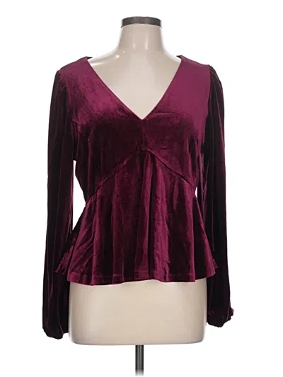 Pre-owned Skies Are Blue Long Sleeve T-shirt In Burgundy