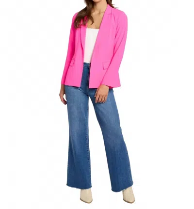 Skies Are Blue Long Sleeves Collar Blazer - Plus In Ultra Pink