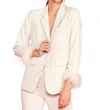 SKIES ARE BLUE LOU FEATHER BLAZER IN CREAM
