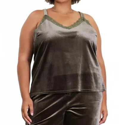 Skies Are Blue Love & Velvet Cami In Olive In Gray