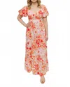 Skies Are Blue Lucille Maxi Dress In Spring Floral In Pink