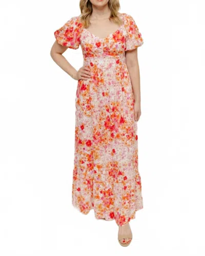 Skies Are Blue Lucille Maxi Dress In Spring Floral In Pink