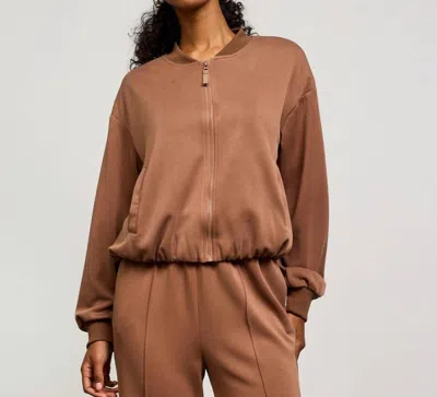 Skies Are Blue Murphy Scuba Jacket In Coffee In Brown