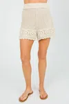 Skies Are Blue Must Have Crochet Shorts In Natural In White