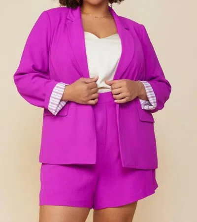 Skies Are Blue Nothing On You Curvy Blazer - Plus In Orchid In Purple