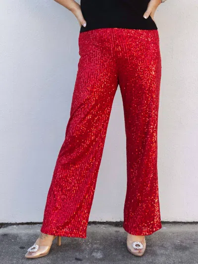 Skies Are Blue Occasion Ready Sequin Pants In Red