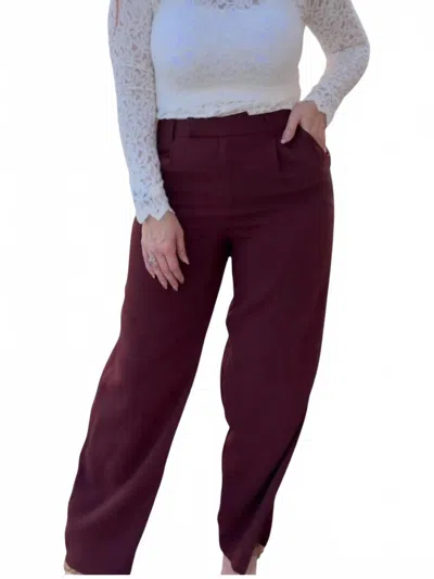 Skies Are Blue Off To Brunch Trouser In Red In Purple