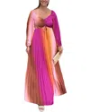 Skies Are Blue Ombre Pleated Dress In Multi