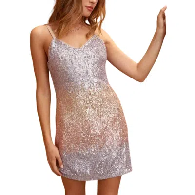 Skies Are Blue Ombre Sequin Cami Mini Dress In Lavender/blush In Multi